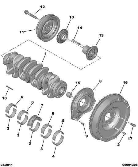 PEUGEOT 0537 56 - Crankshaft pulley: 08 pcs. autospares.lv