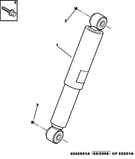 PEUGEOT 5206 HW - Rear shock absorber: 02 pcs. autospares.lv