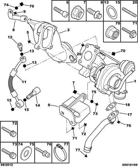 CITROËN/PEUGEOT 0375 H3 - Turbo charger oil return hose: 01 pcs. autospares.lv