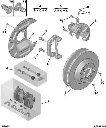 CITROËN/PEUGEOT 4249.22 - Rear brake disc caliper friction pad: 01 pcs. autospares.lv