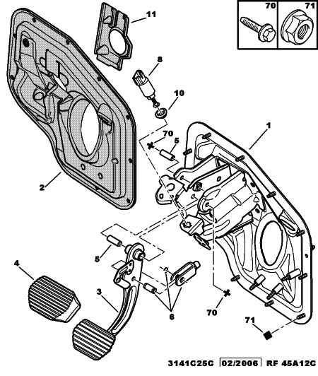 PEUGEOT 16 064 804 80 - Brake pedal toe board assy contact switc: 01 pcs. autospares.lv