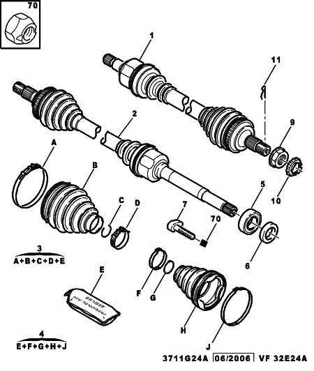 PEUGEOT (DF-PSA) 3272 LP - Driveshaft: 01 pcs. autospares.lv