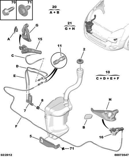 PEUGEOT 6434 A8 - Water Pump, headlight cleaning autospares.lv