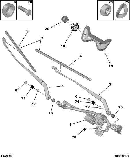 DS 6426 PS - Windscreen wiper motor - conrod assy: 01 pcs. autospares.lv