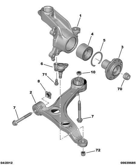 PEUGEOT 3520.S0 - Front pivots and hubs-hub bearing: 01 pcs. autospares.lv