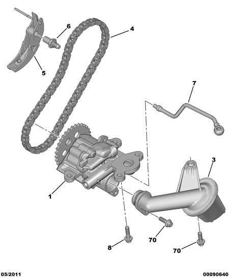 PEUGEOT 1033 18 - Engine oil pump chain belt suction: 01 pcs. autospares.lv