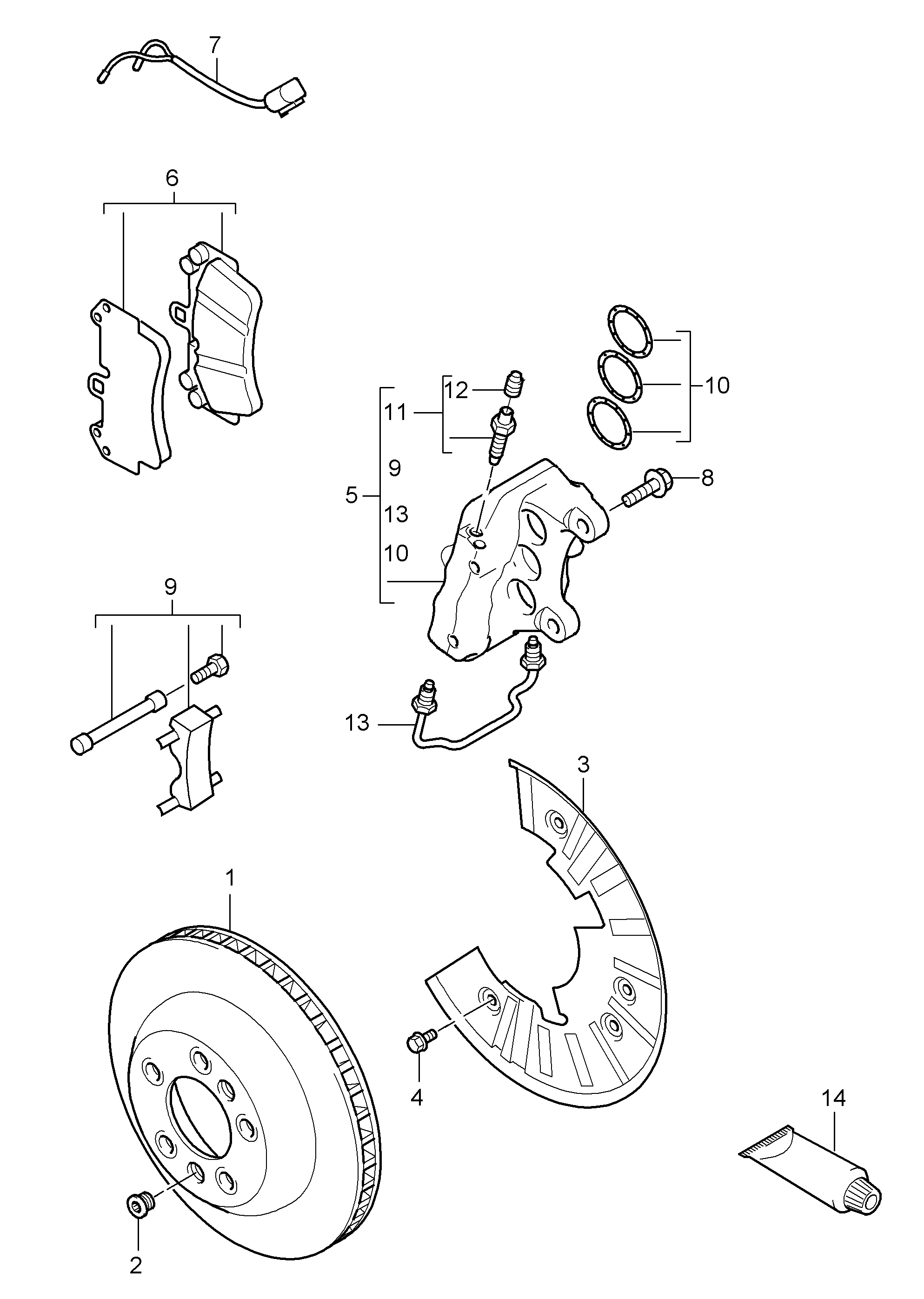 Porsche 95535140300 - Disc brake front axle: 2 pcs. autospares.lv