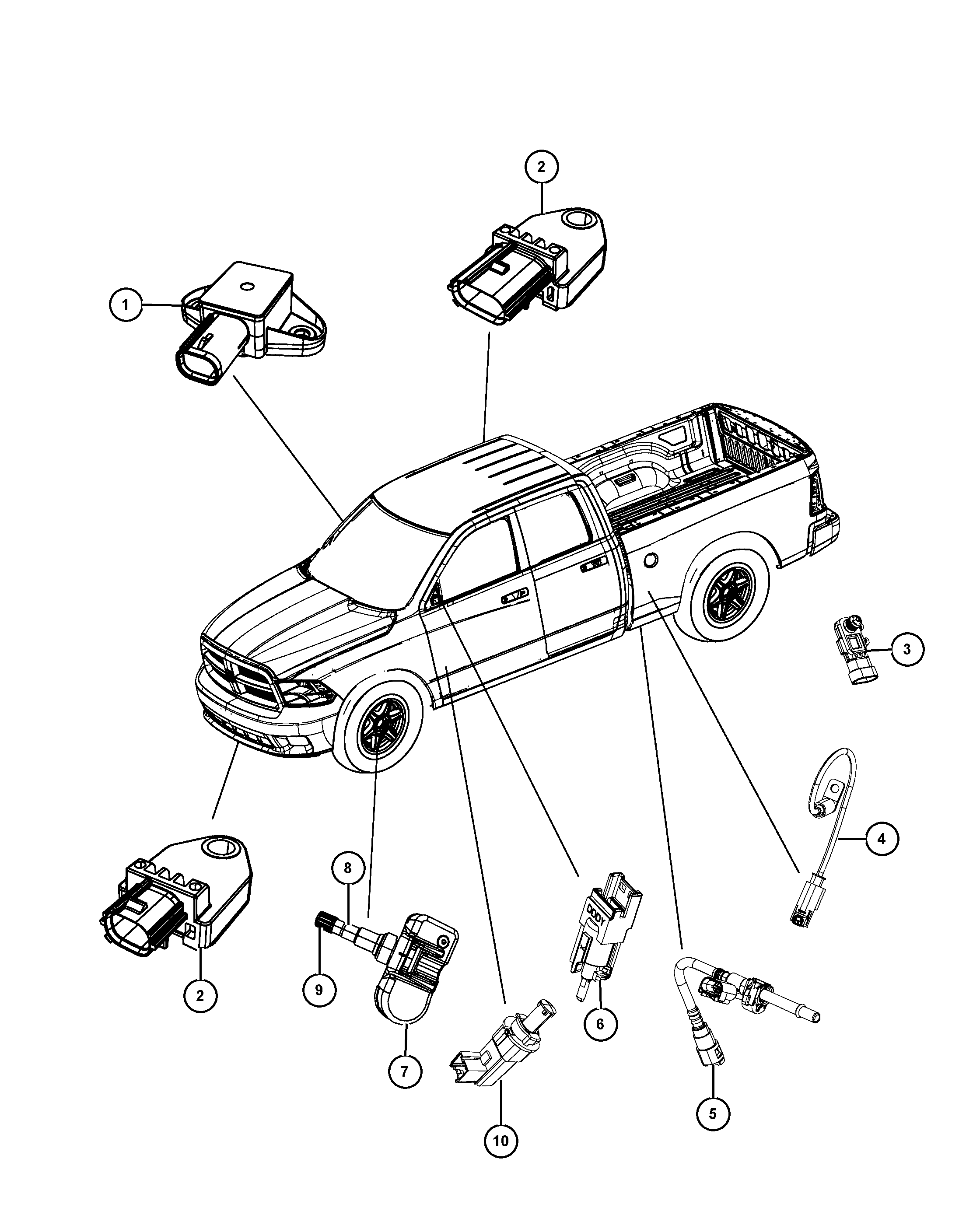 Opel 56029 398AB - Sensors, body: 4 pcs. autospares.lv