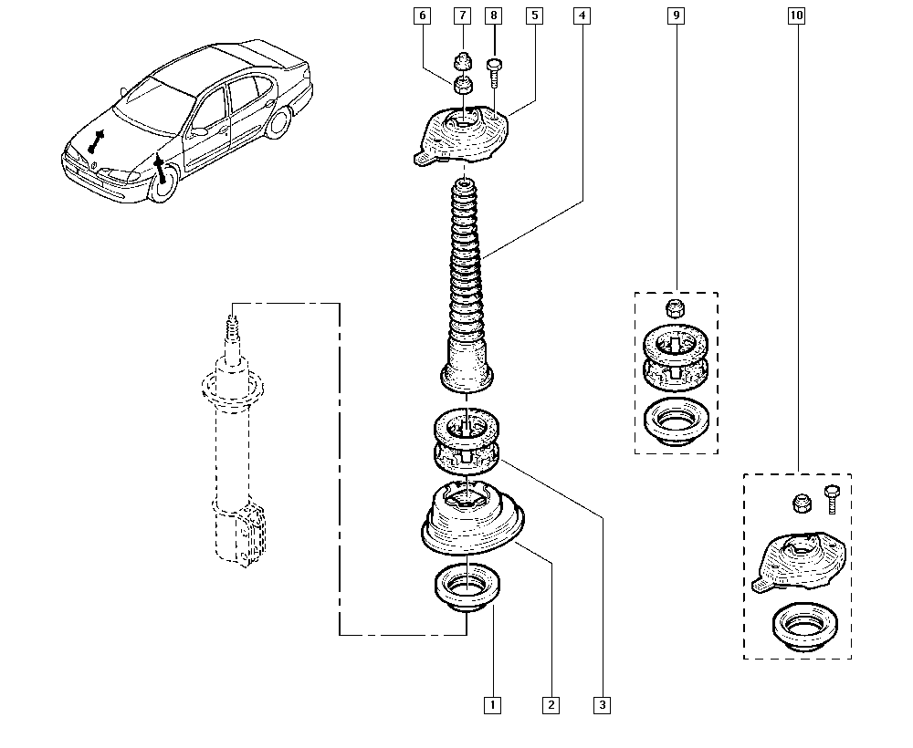 RENAULT 77 00 777 654 - Shock absorber autospares.lv