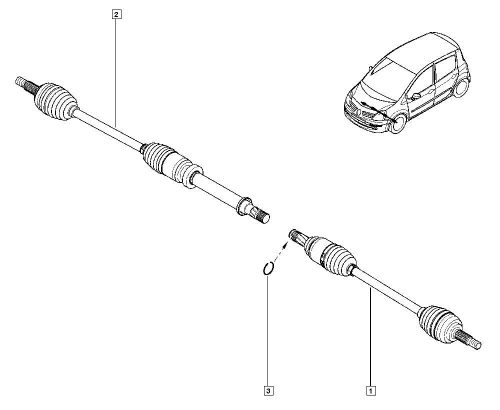 RENAULT 8200378880 - Driveshaft autospares.lv