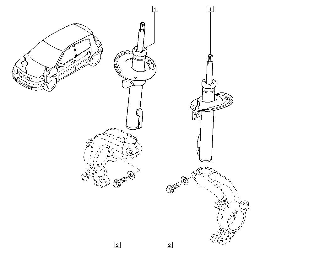 RENAULT 8200663654 - Shock absorber autospares.lv