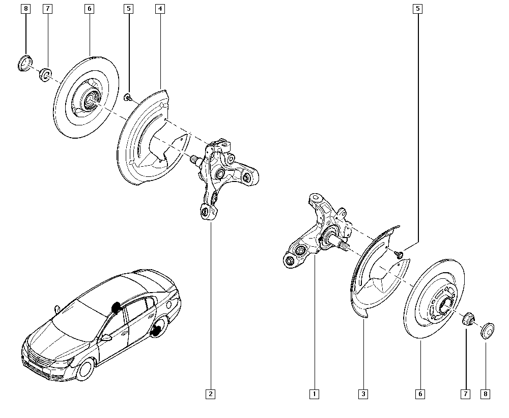 RENAULT 432000015R - Stub axle - disk autospares.lv