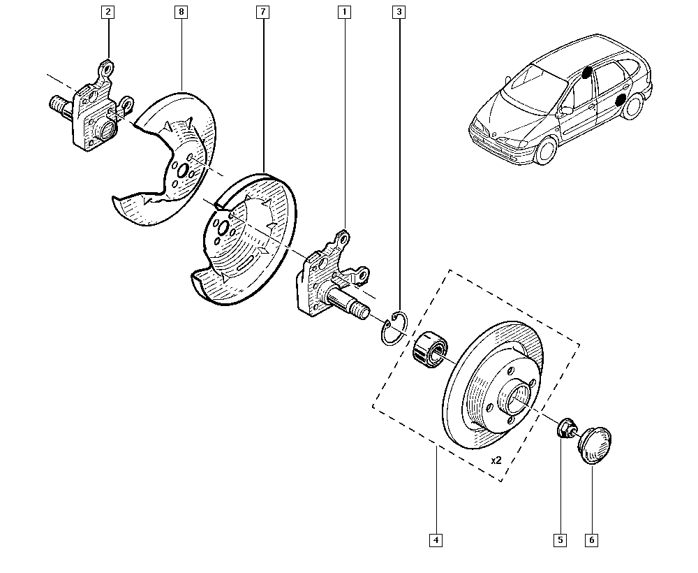 RENAULT TRUCKS 77 01 206 328 - Stub axle - disk autospares.lv