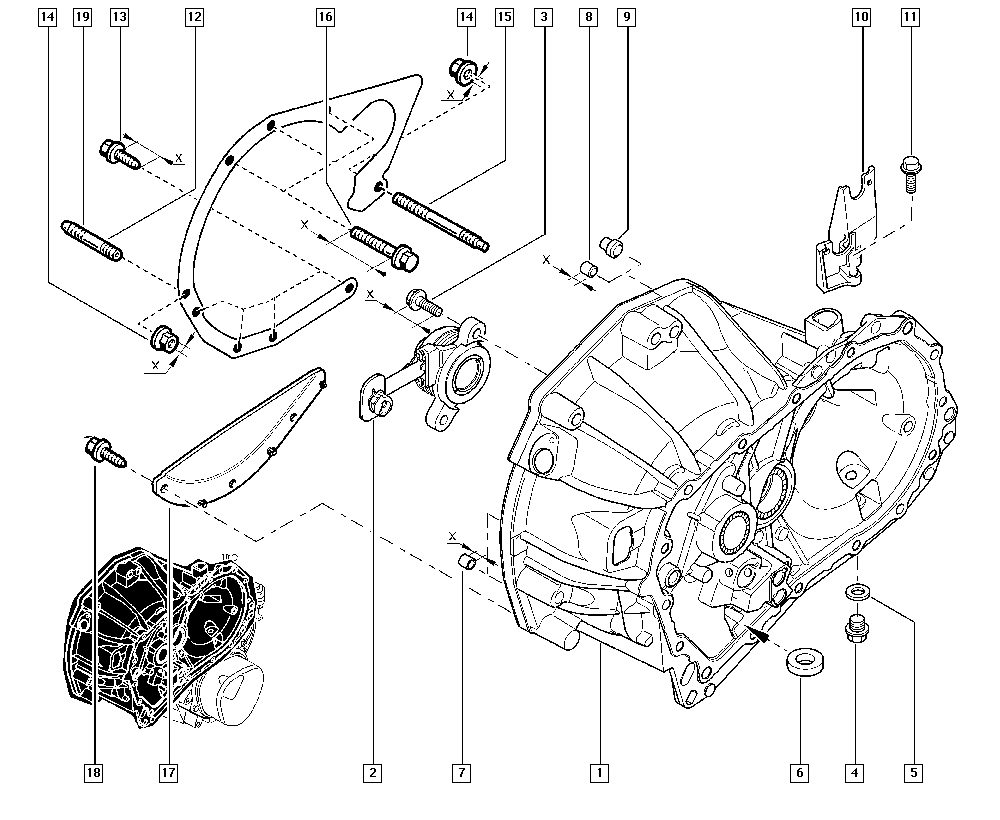 RENAULT 82 00 764 612 - Gearbox casings autospares.lv