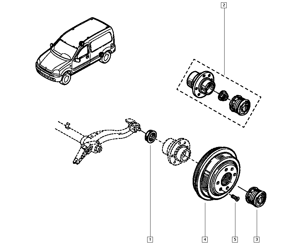 DACIA 7701208075 - Stub axle - hubs (brake drum) autospares.lv