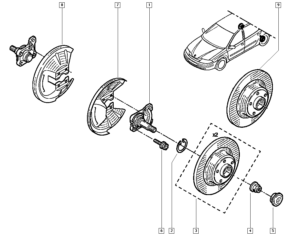 DACIA 8200655249 - Stub axle - disk autospares.lv