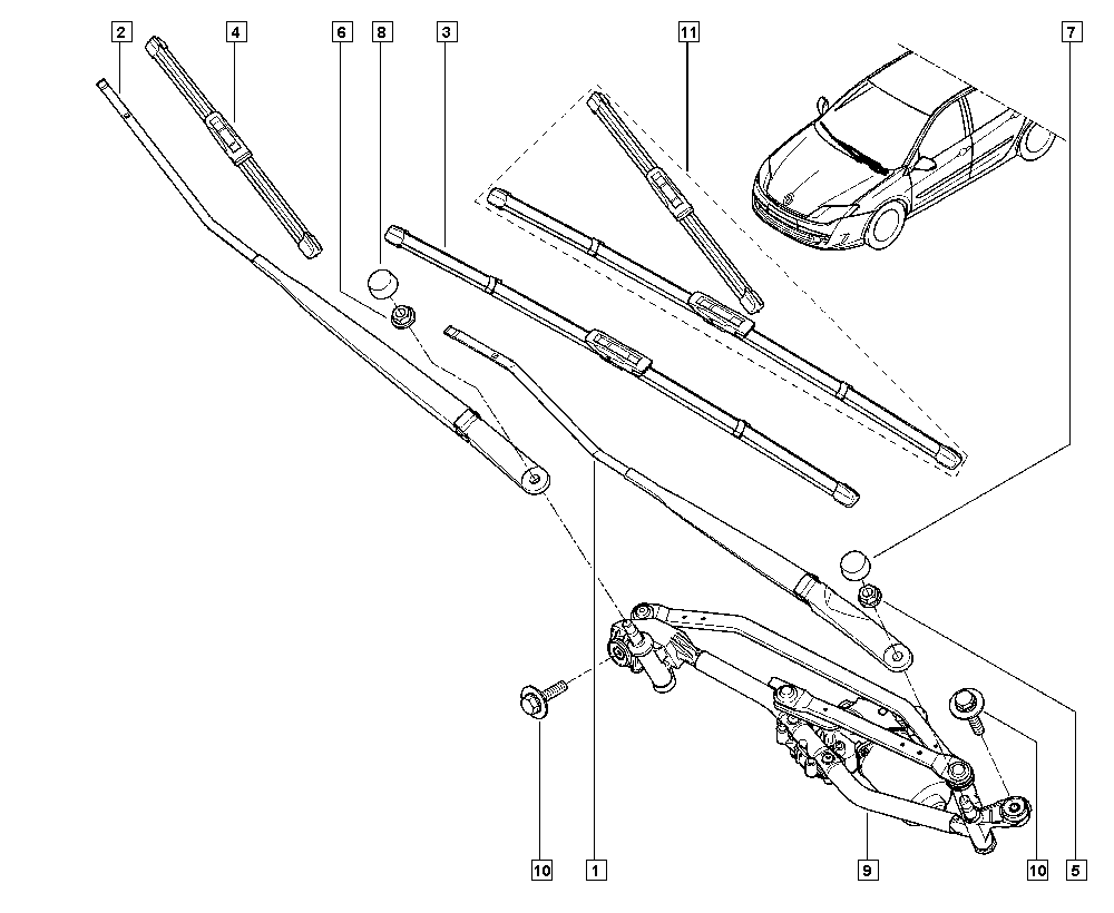 RENAULT 28 89 000 01R - Wipers autospares.lv