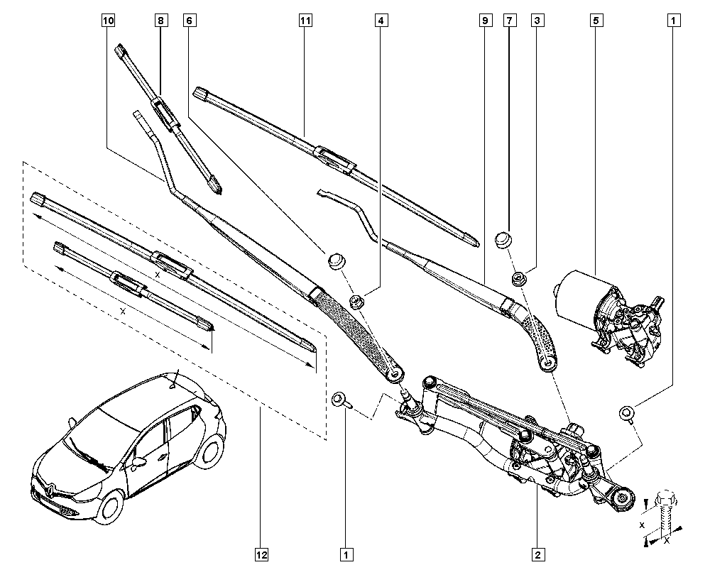 RENAULT 288B57826R - Wipers autospares.lv