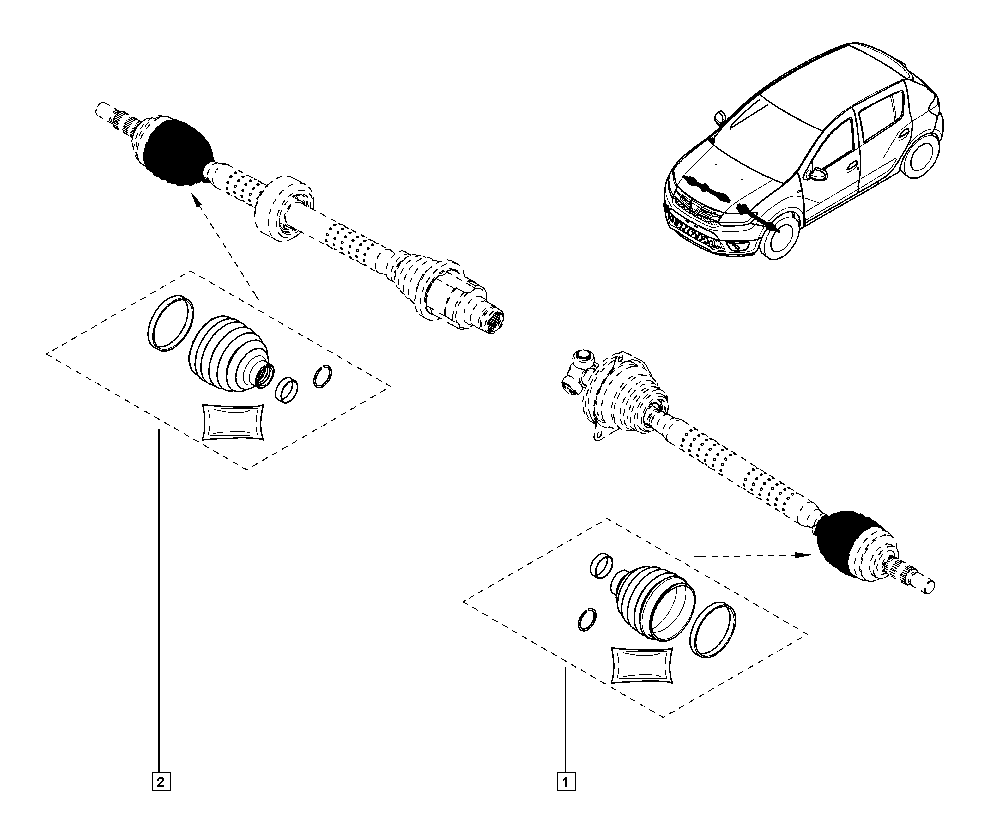 DACIA 39 24 140 83R - Driveshaft autospares.lv