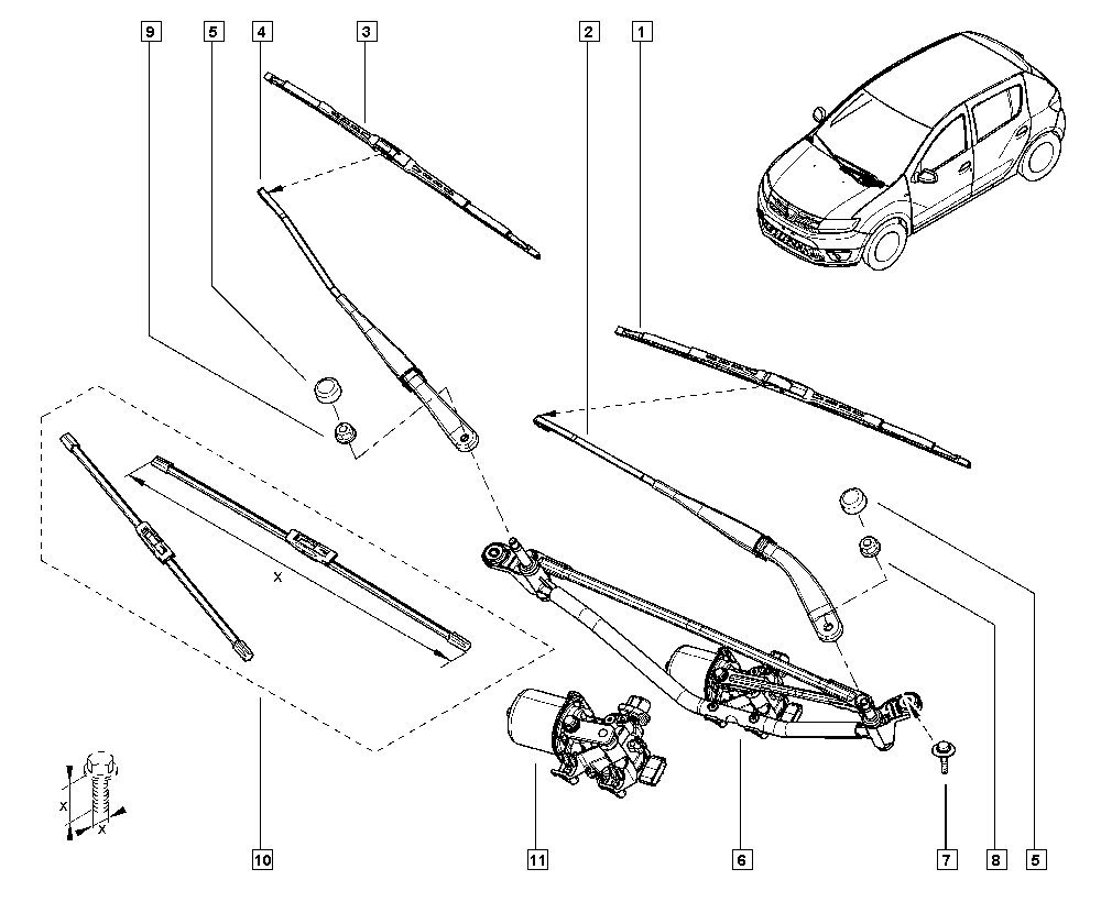 RENAULT 288817528R - Wipers autospares.lv