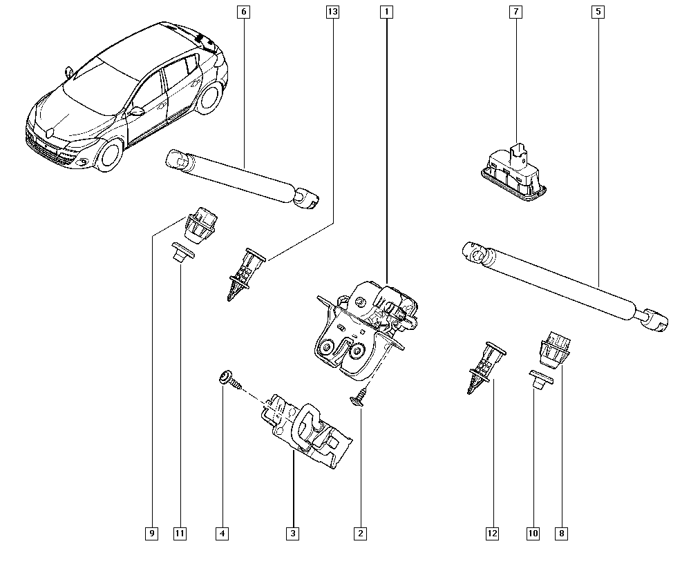 DACIA 904510001R - Gas Spring, boot, cargo area autospares.lv