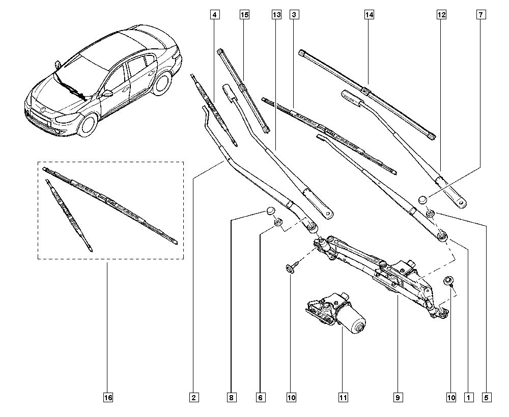 RENAULT 288901987R - Wipers autospares.lv