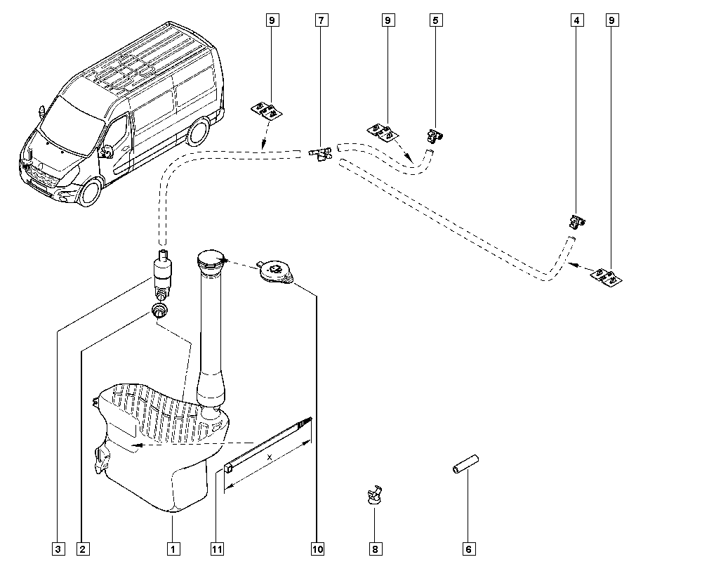 RENAULT 8200246091 - Screen washer reservoir autospares.lv