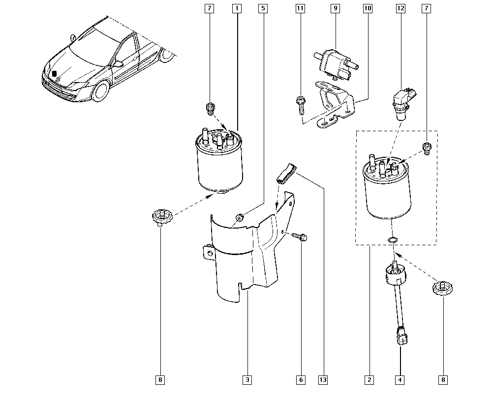 RENAULT 7701068619 - Water Sensor, fuel system autospares.lv