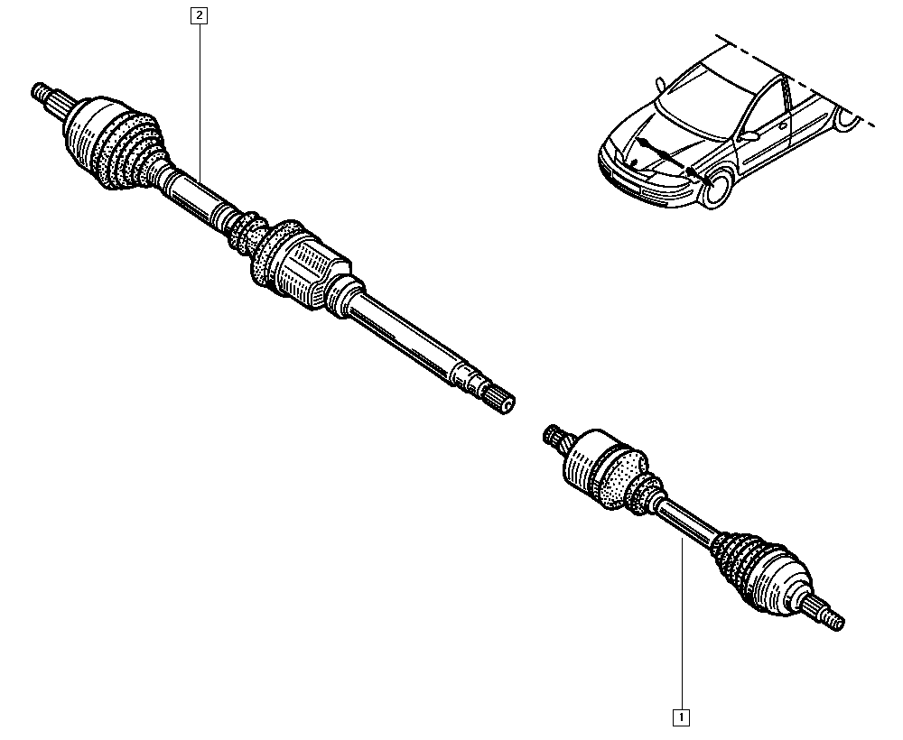 RENAULT 8200387522 - Driveshaft autospares.lv