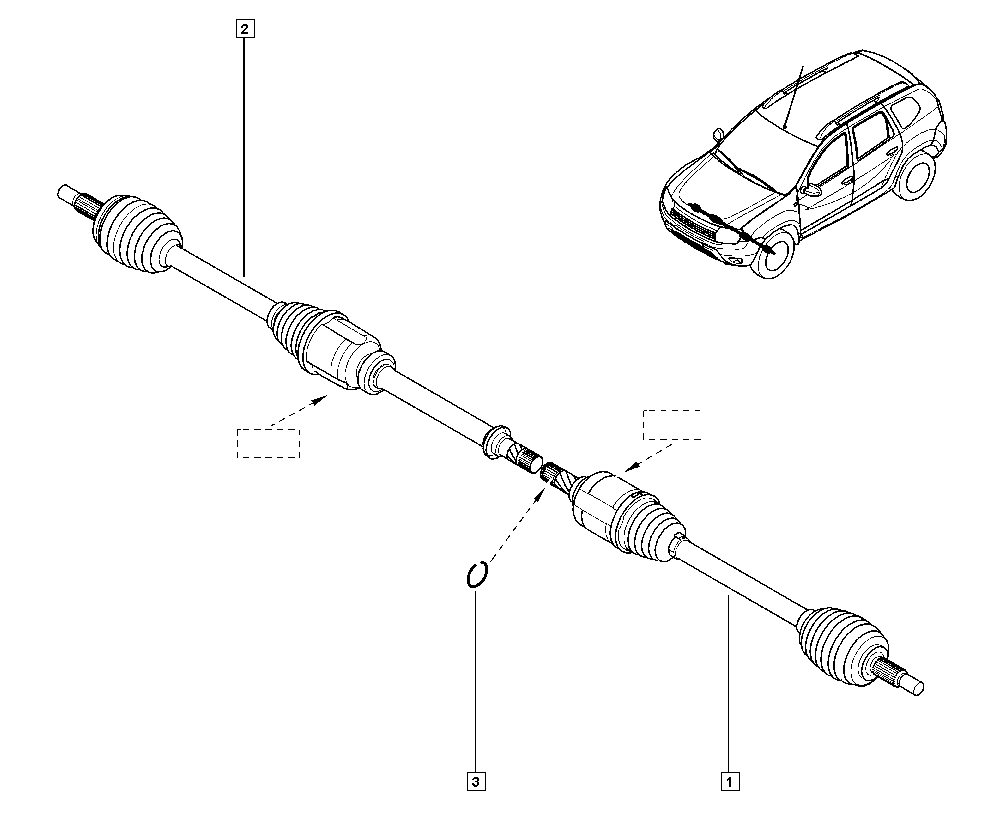 RENAULT 39 10 098 82R - Driveshaft autospares.lv