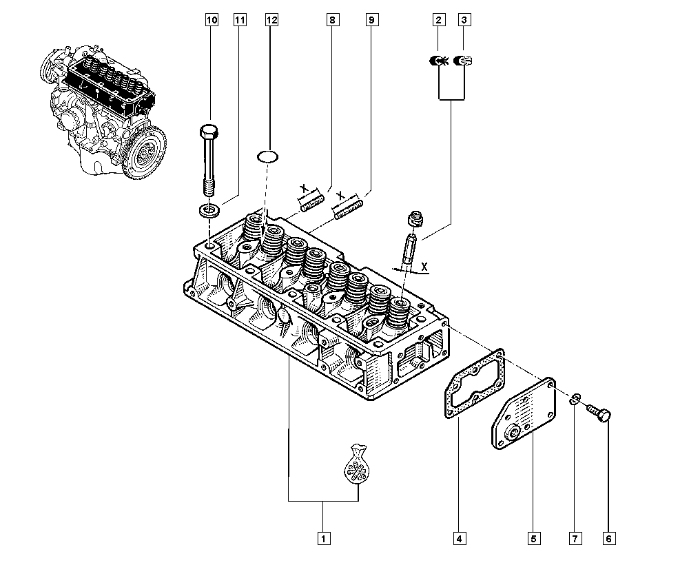 RENAULT 77 00 658 325 - Cylinder head - valve rocker cover autospares.lv