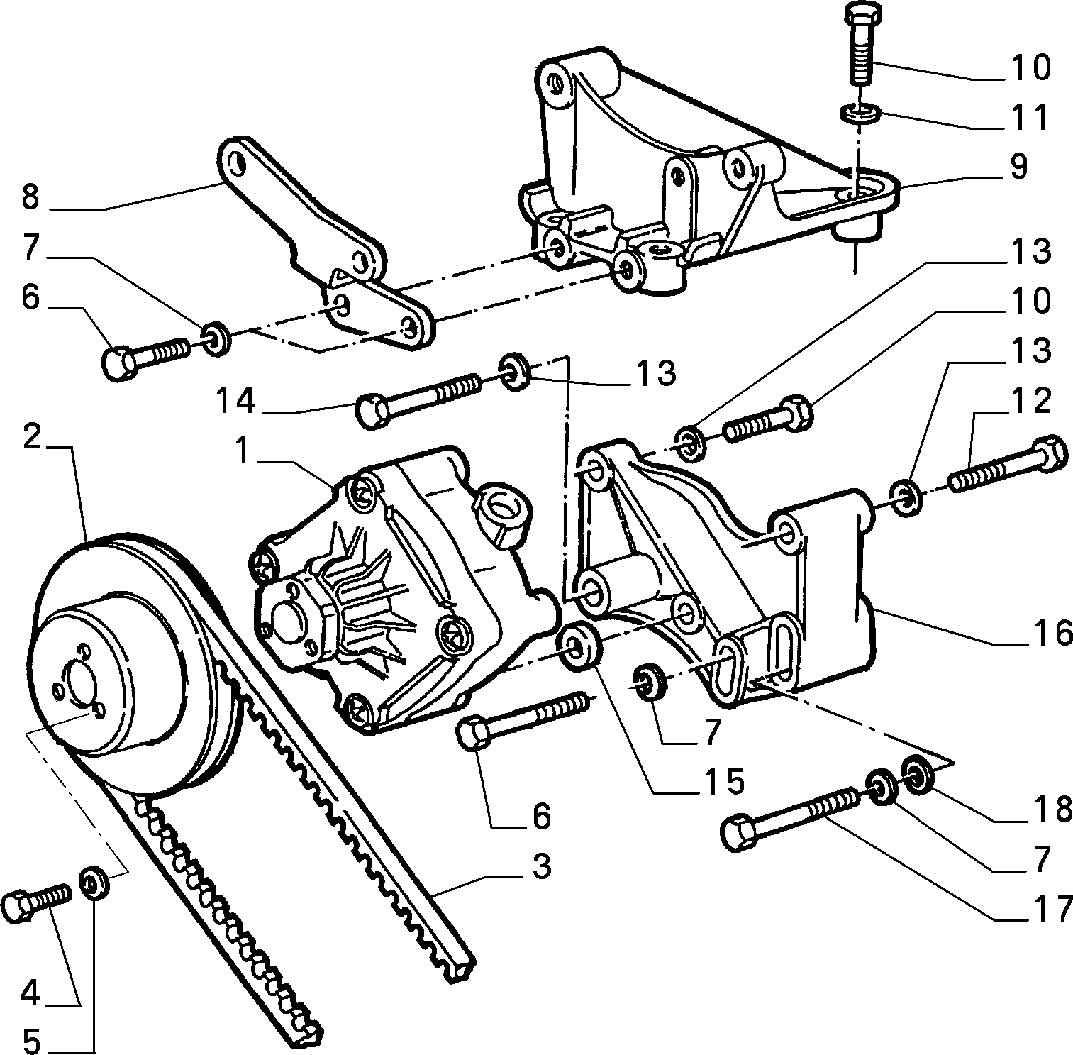 Alfarome/Fiat/Lanci 71739912 - Power steering pump (var.: 1/rev.: 0): 01 pcs. autospares.lv