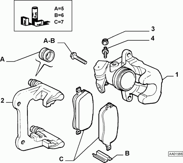 FIAT 77364747 - 735457082 - rear caliper rh (var.: 1/rev.: 0), (pnc:11; №1): 01 pcs. autospares.lv