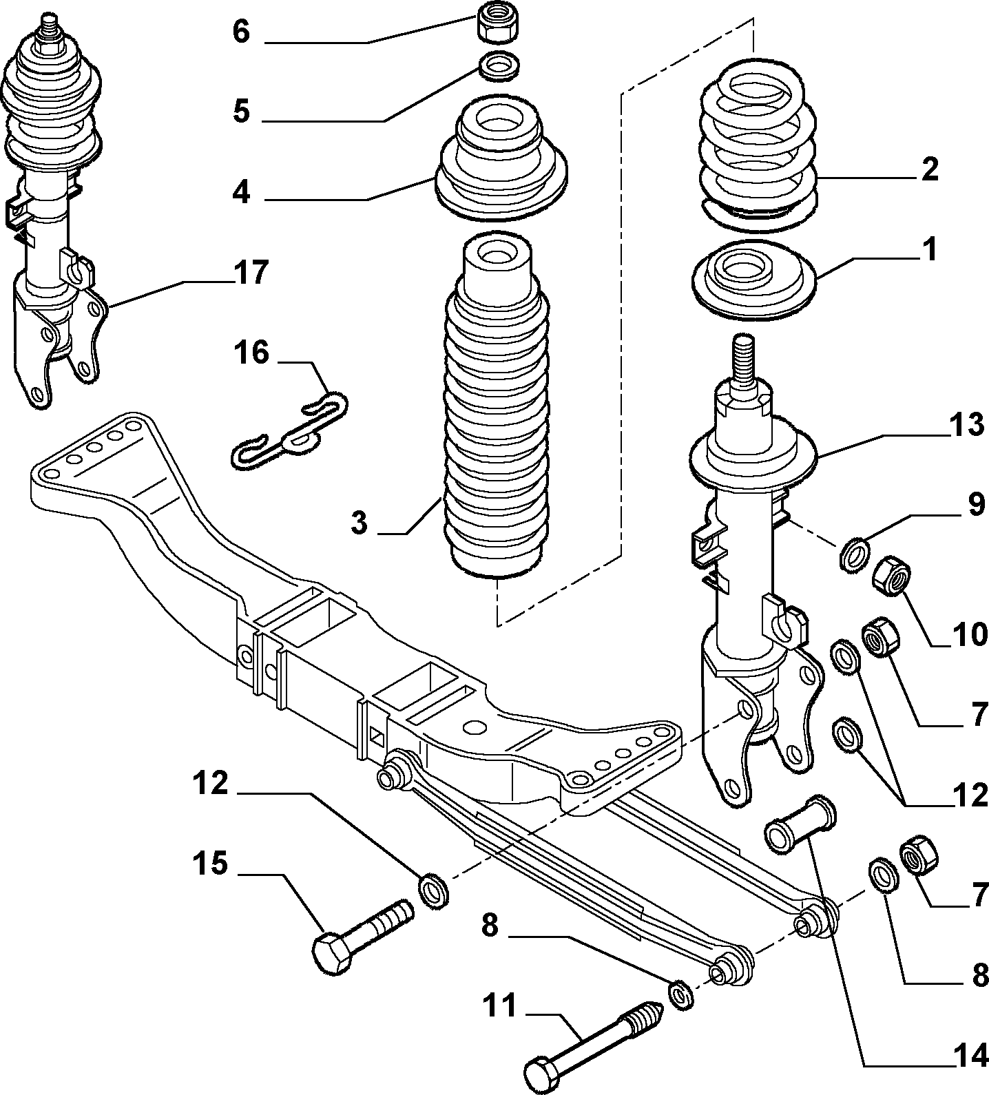 FIAT 60688989 - Rear suspension (var.: 2/rev.: 0): 02 pcs. autospares.lv