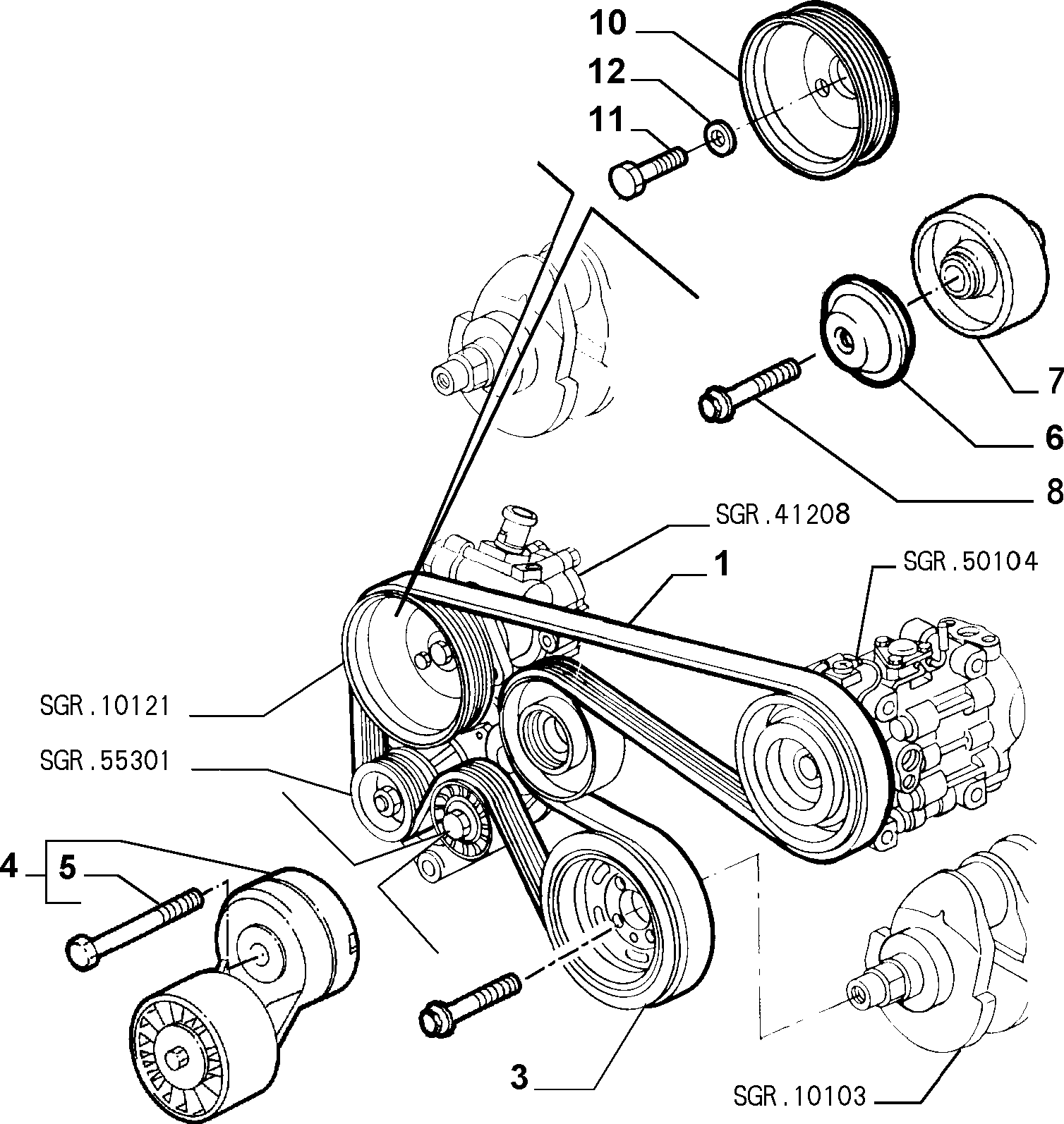 FIAT / LANCIA 60630741 - Various controls (belts and pulleys) (var.: 1/rev.: 0): 01 pcs. autospares.lv