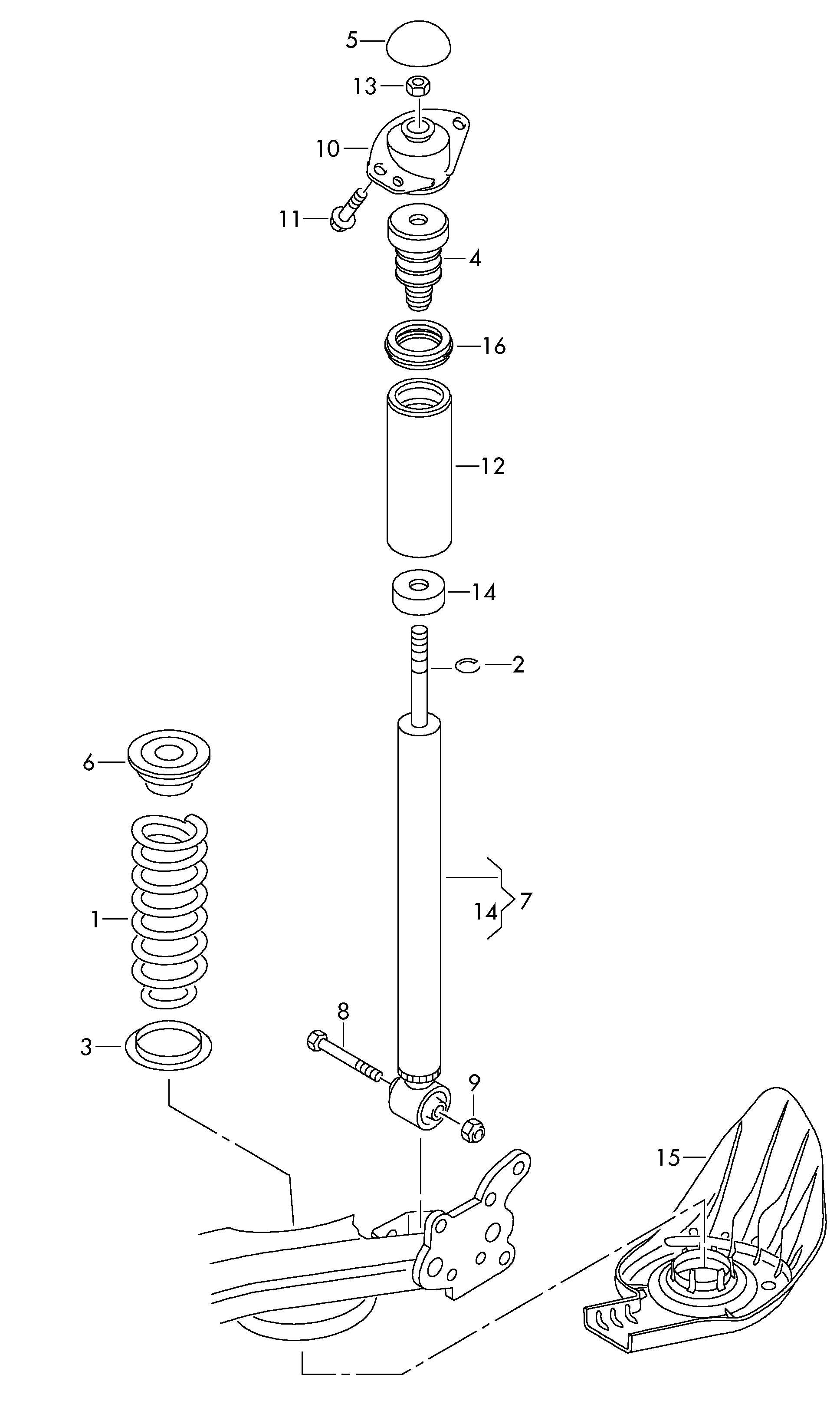 Seat 6R0 513 025 E - Suspension shock absorbers: 2 pcs. autospares.lv