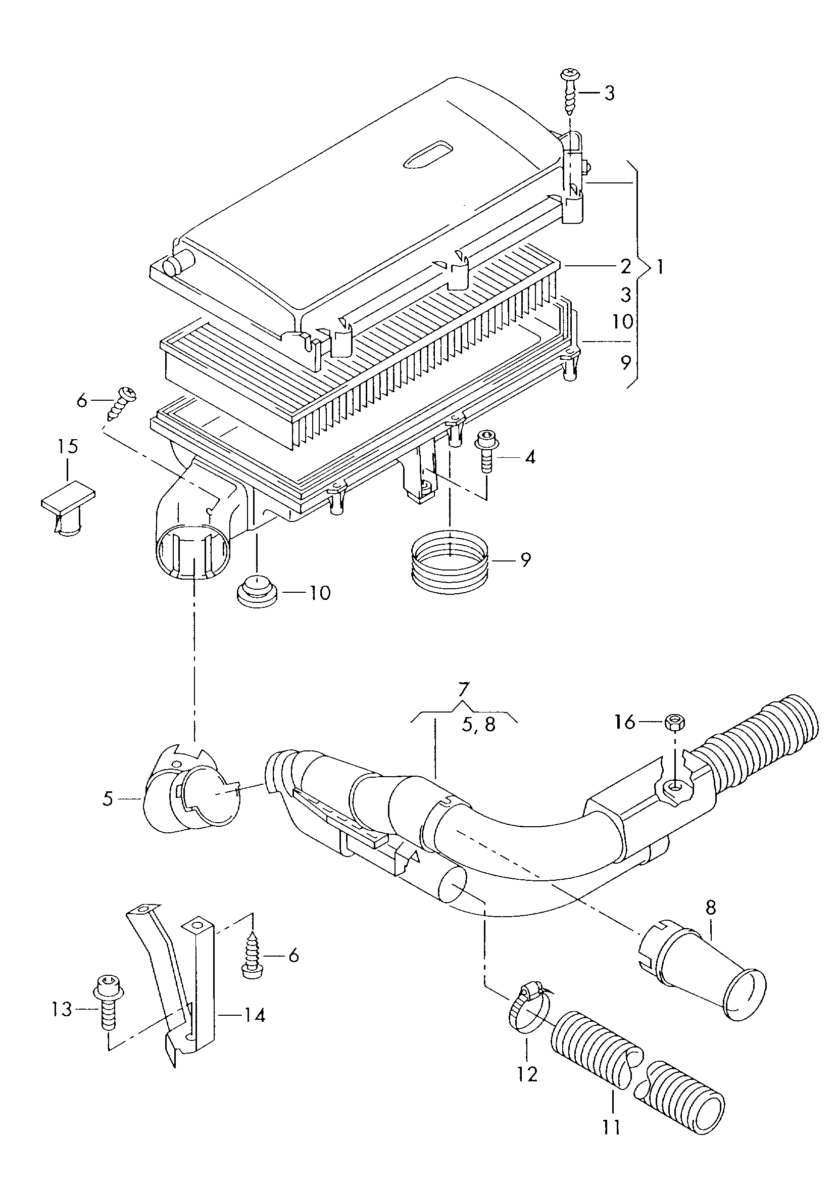 AUDI 6K0129620C - Air filter with connecting parts: 1 pcs. autospares.lv