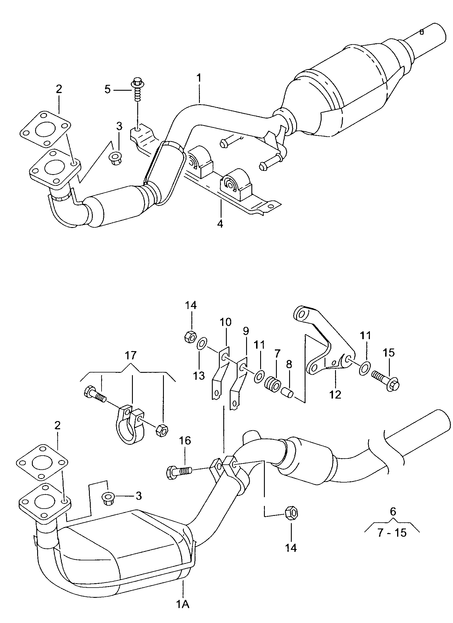 AUDI 191 253 139 H - Exhaust pipe catalytic converter: 1 pcs. autospares.lv