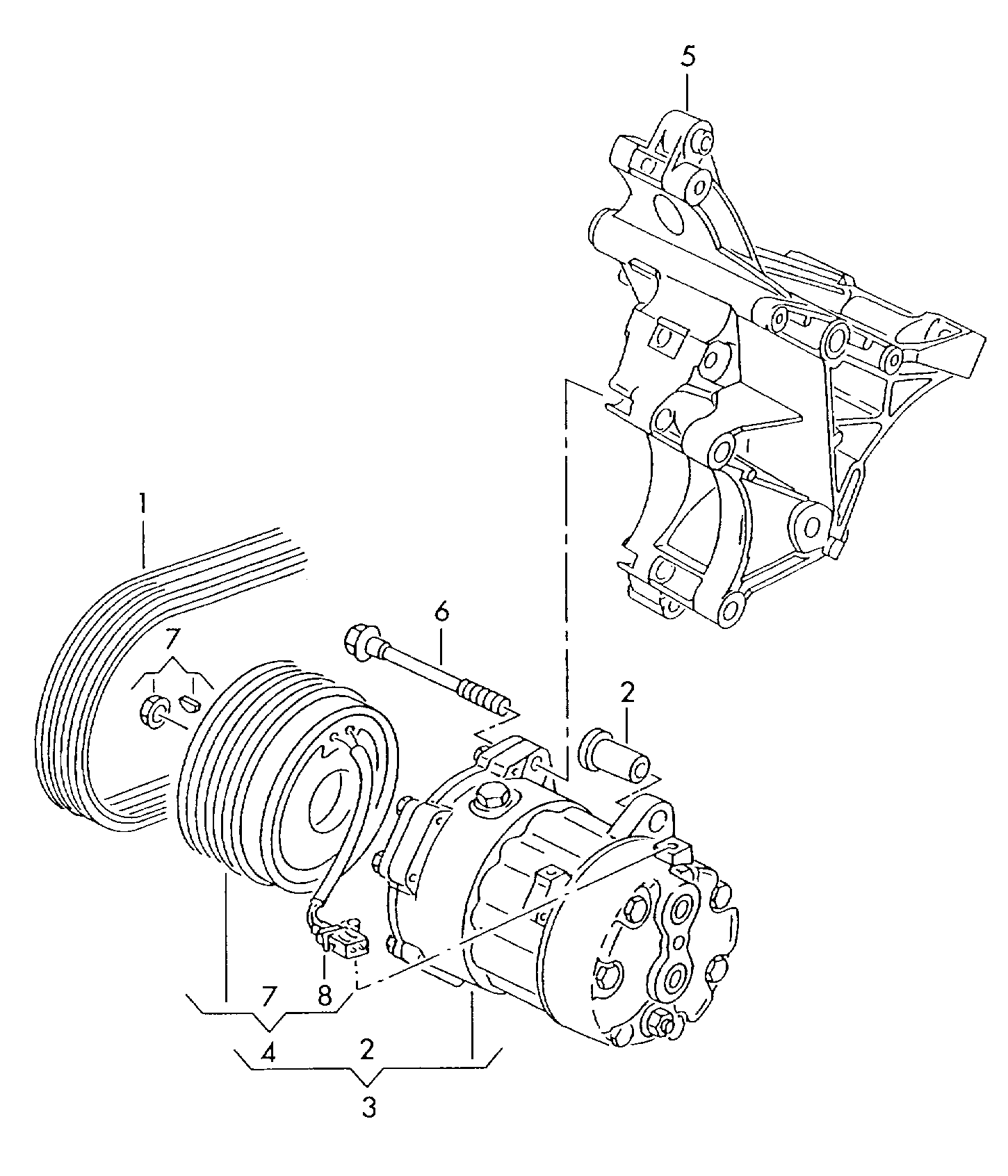 VW 066145933J - A/c compressor electromagnetic coupling bracket for alternator a: 1 pcs. autospares.lv