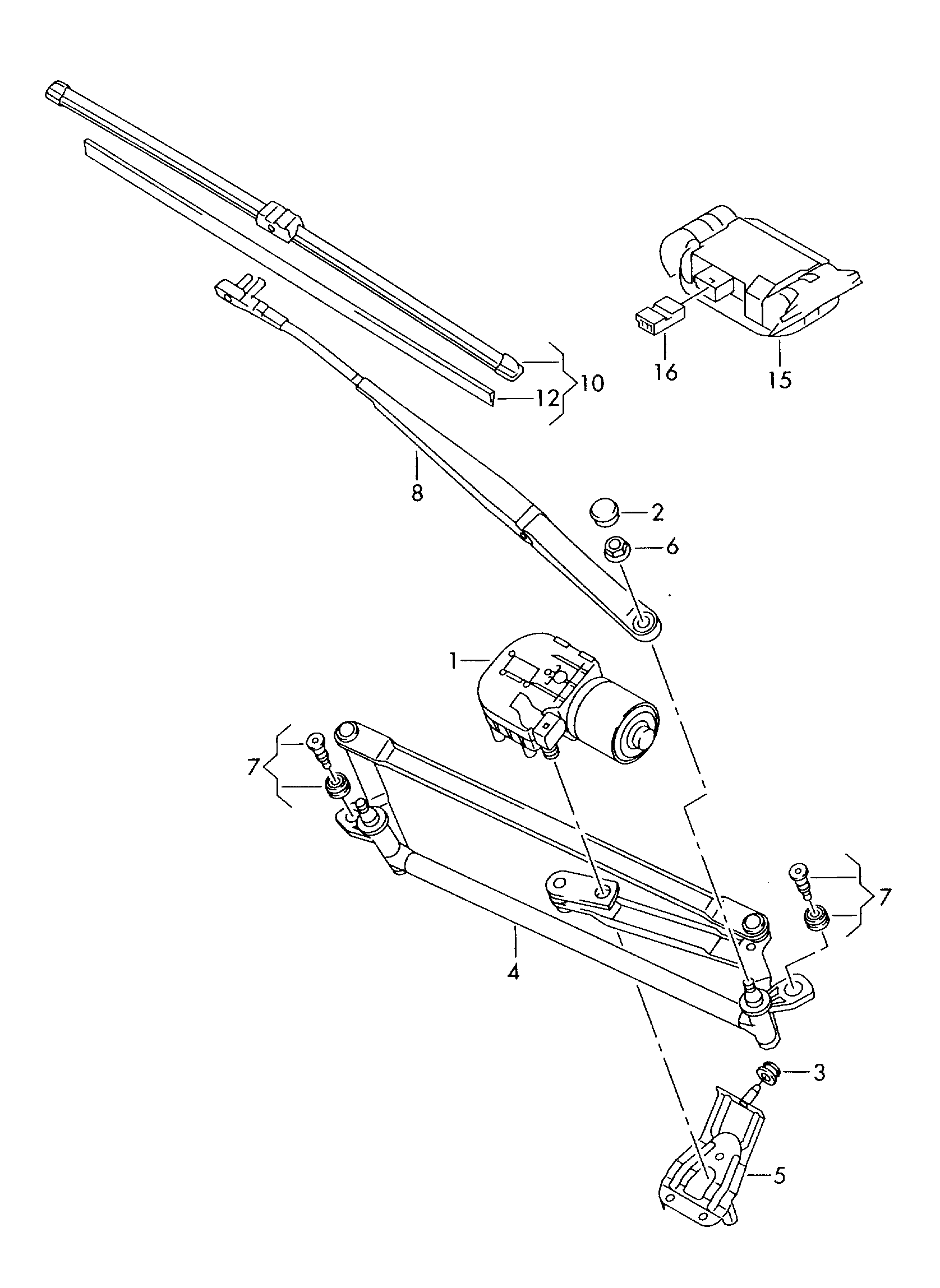 Seat 5P0955425G - Windshield wiper: 1 pcs. autospares.lv