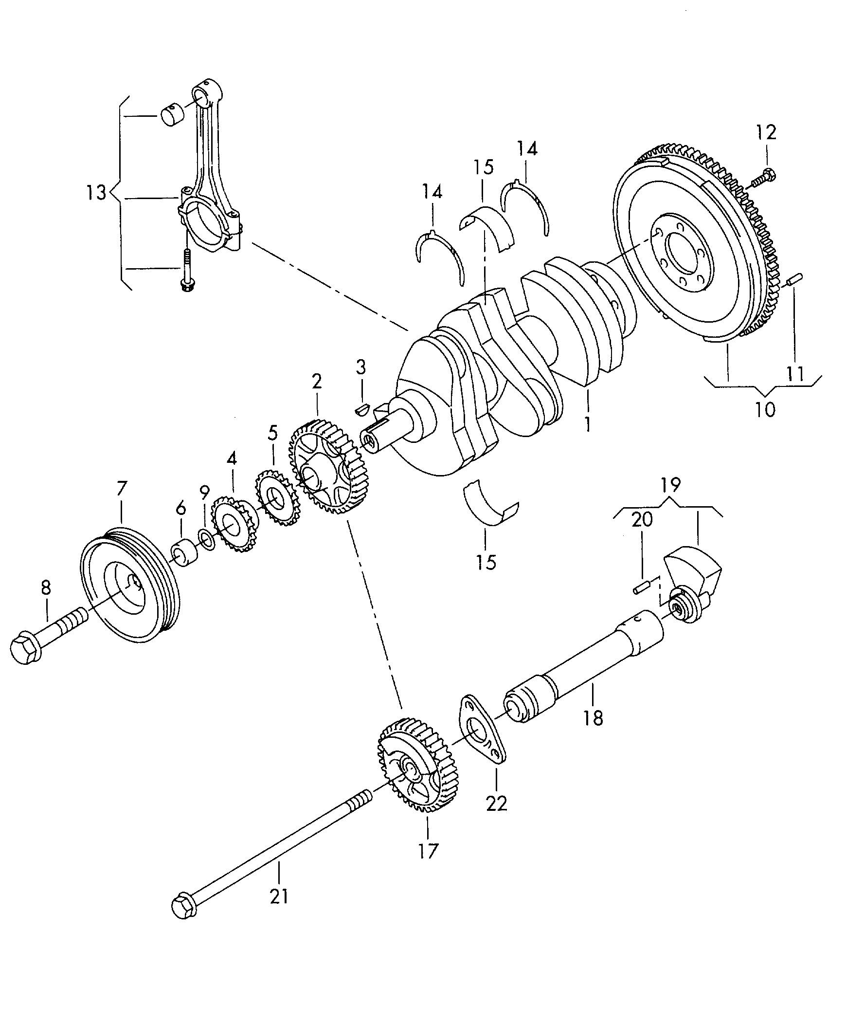 Skoda N  90987301 - Crankshaft balancer shaft: 1 pcs. autospares.lv