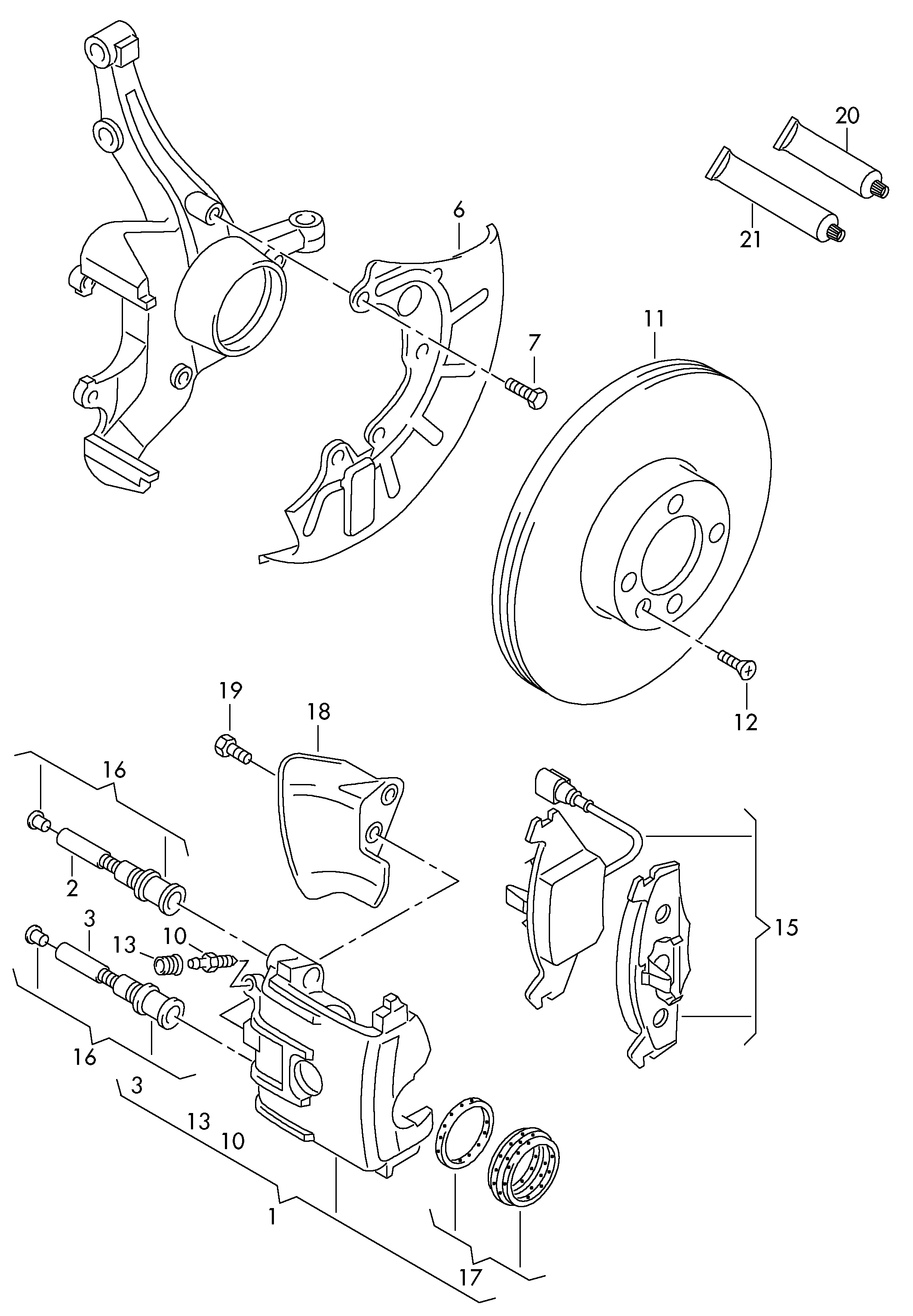 FORD 6R0 615 301 C - Floating caliper brake brake caliper housing brake disc (vented): 2 pcs. autospares.lv