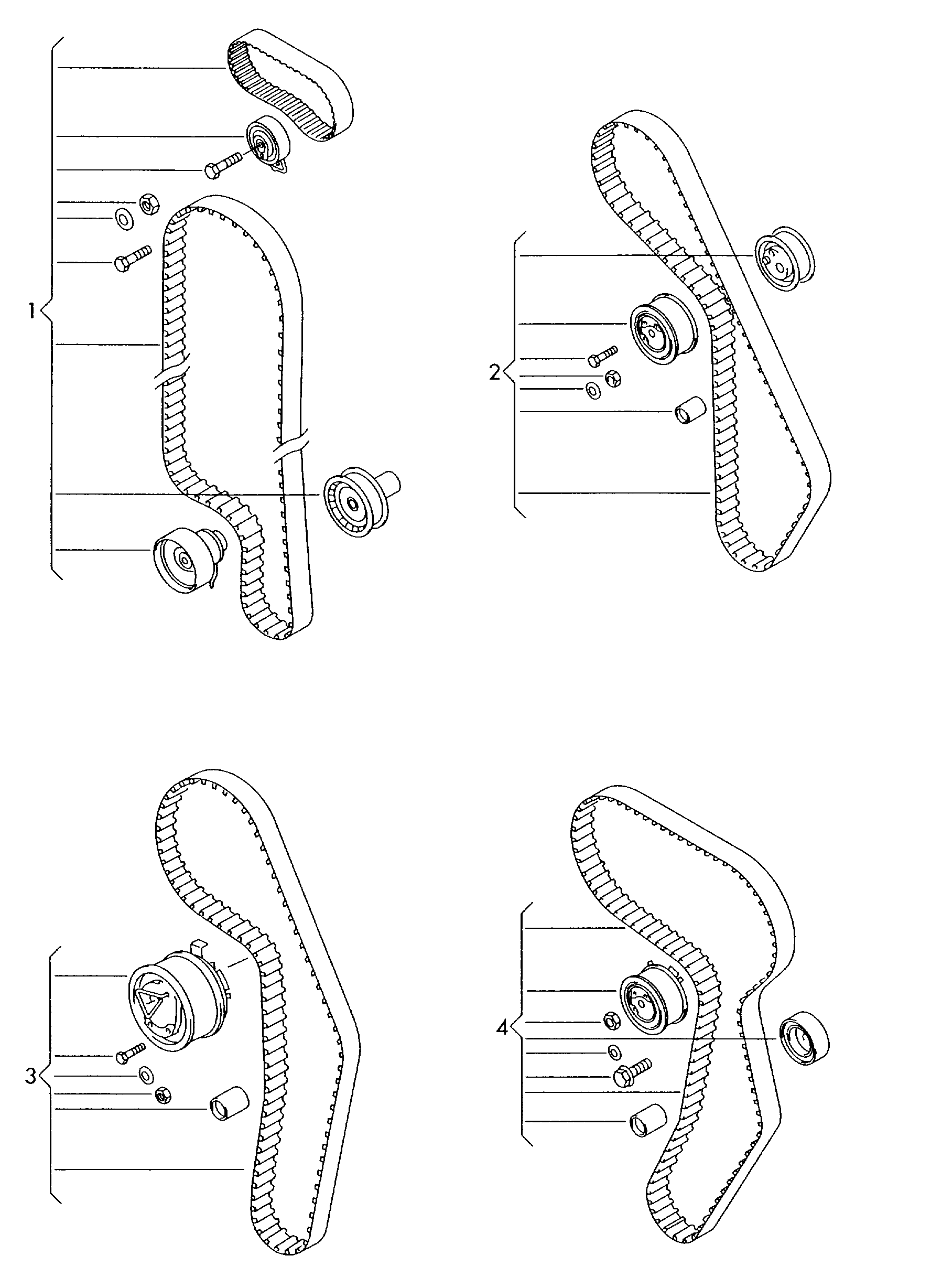 Skoda 03G 198 119 C - Repair kit for toothed belt with tensioning roller: 1 pcs. autospares.lv