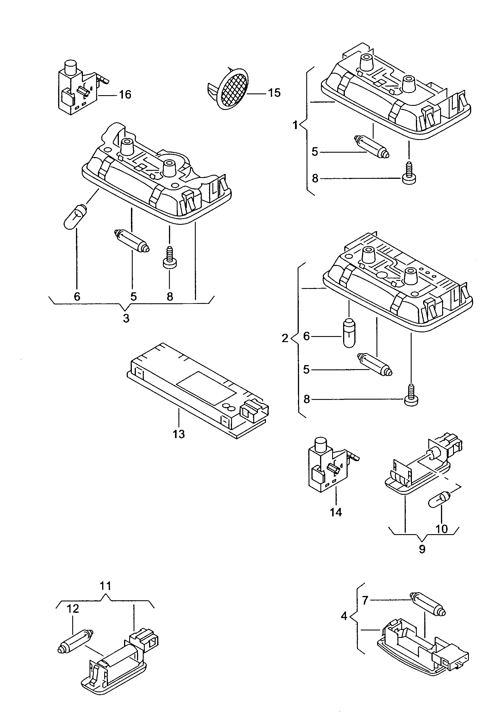 VAG 7L6947101A - Bulb, interior light autospares.lv