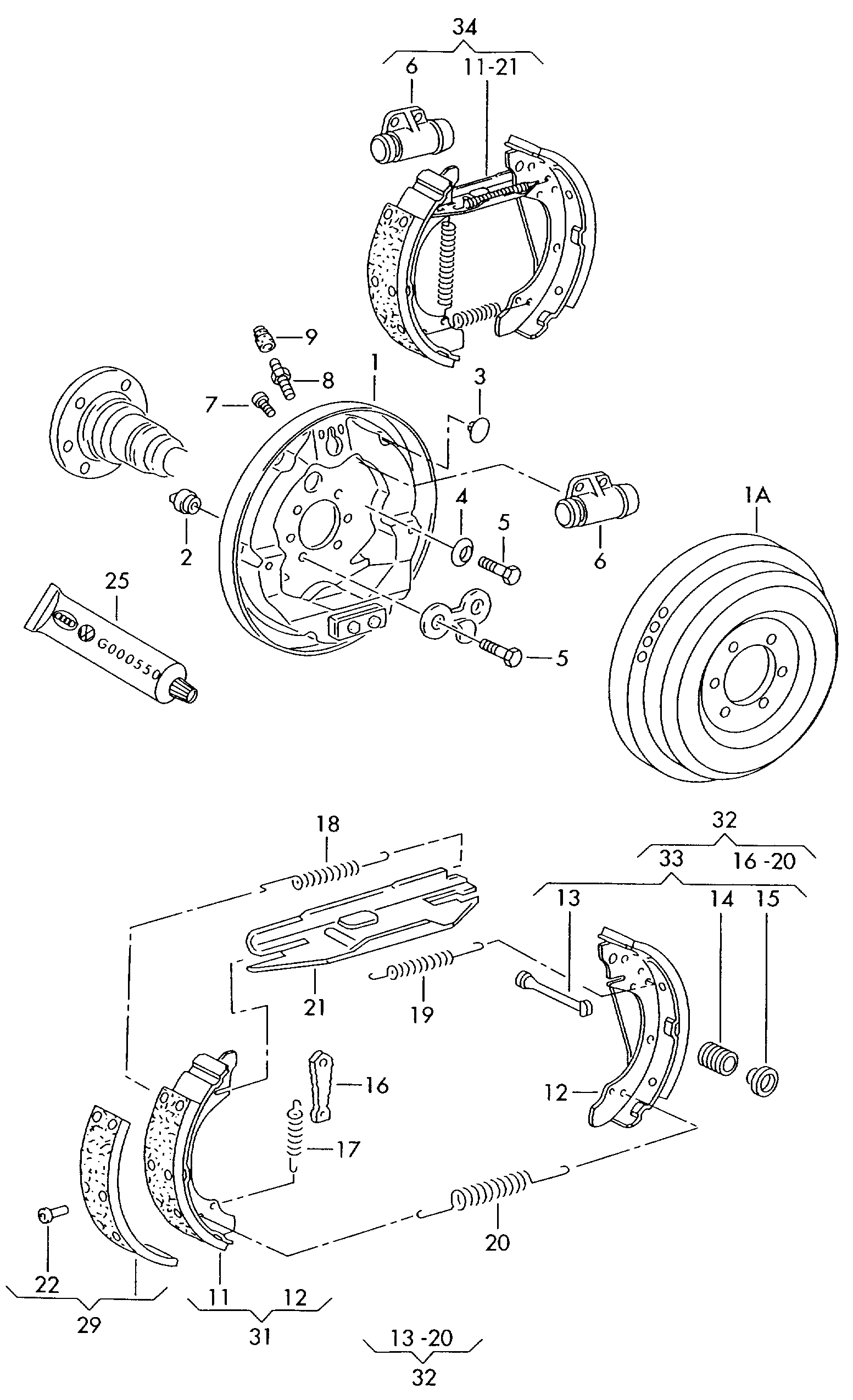 VAG 5J0698511 - Brake Shoe Set autospares.lv