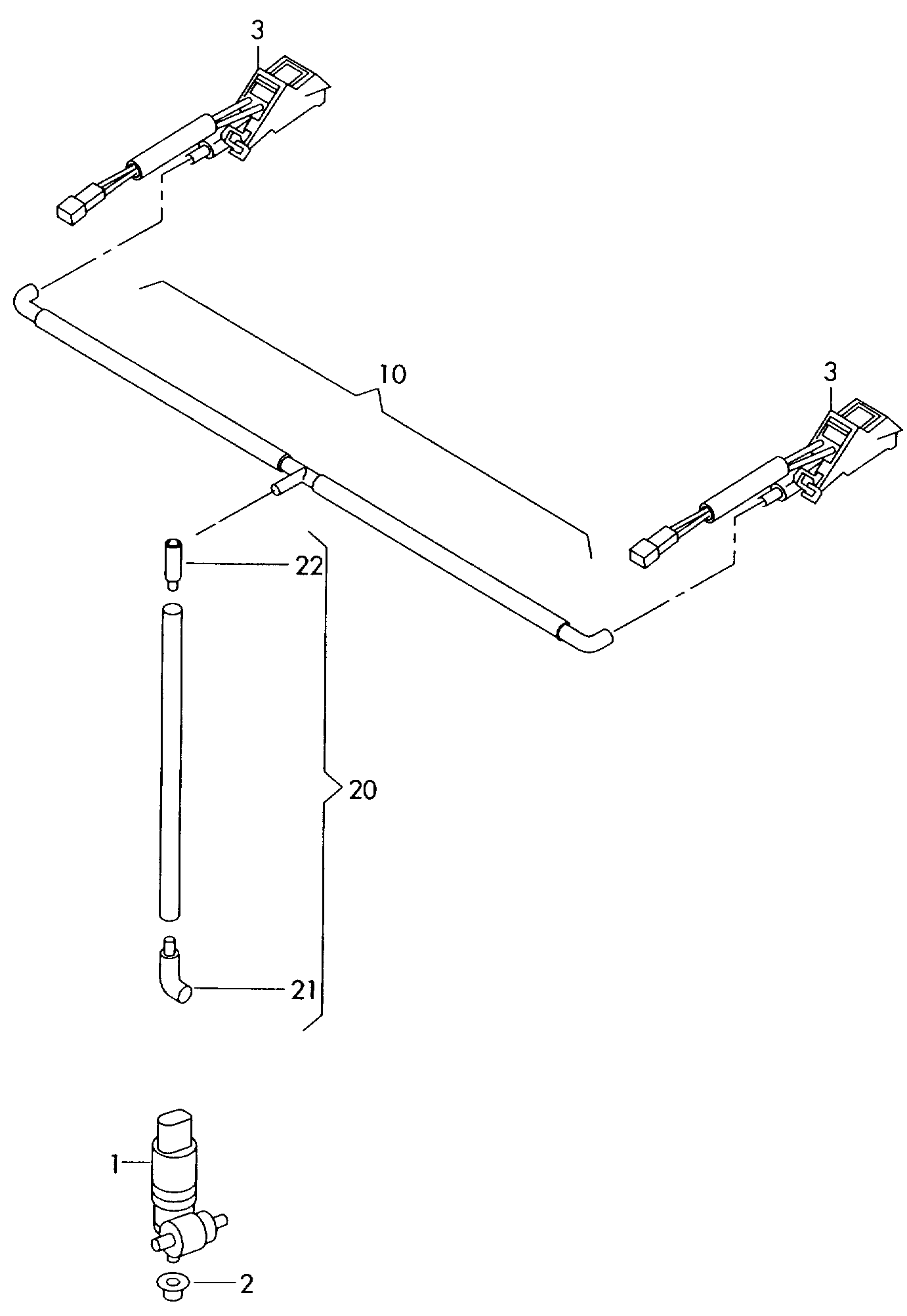 AUDI 1J6 955 651 - Windscreen washer system: 1 pcs. autospares.lv