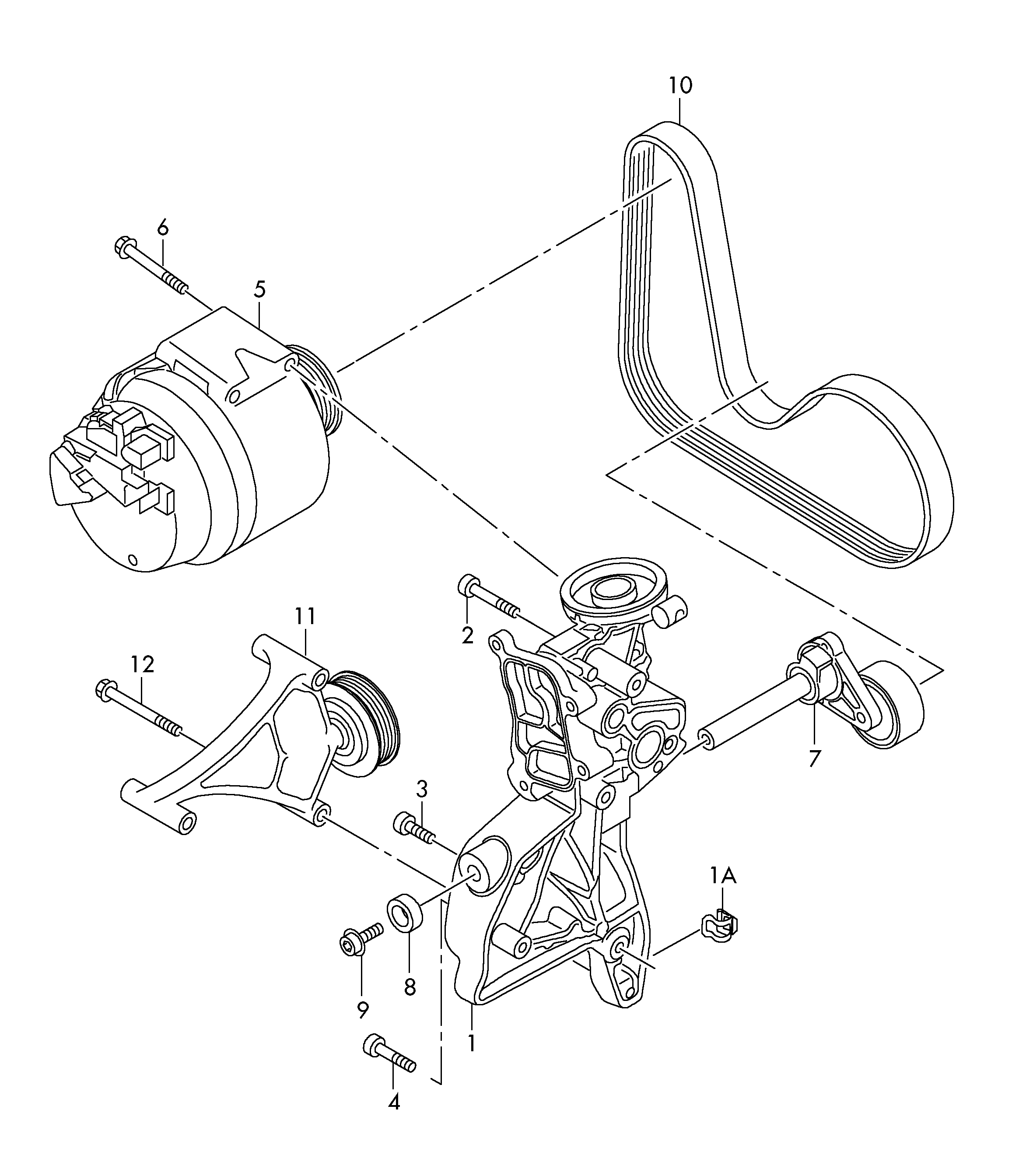 VW 06J903133D - Connecting and mounting parts for alternator: 1 pcs. autospares.lv