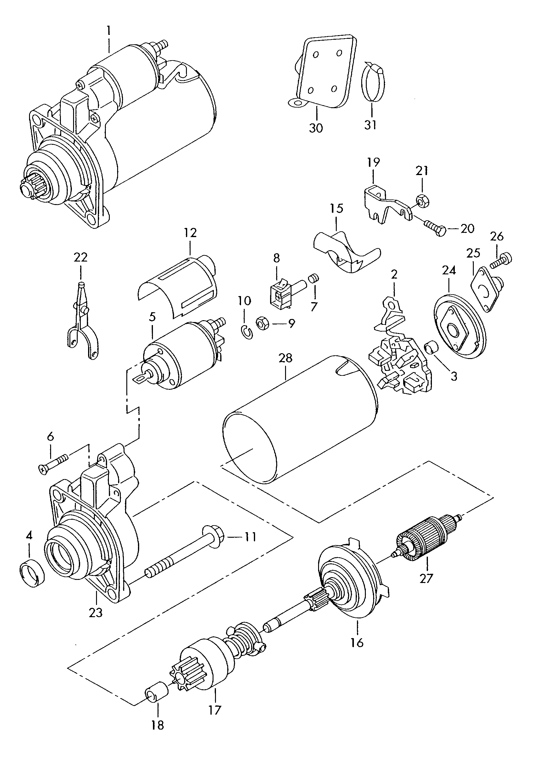 VW 06B 911 023 - Starter and single parts: 1 pcs. autospares.lv