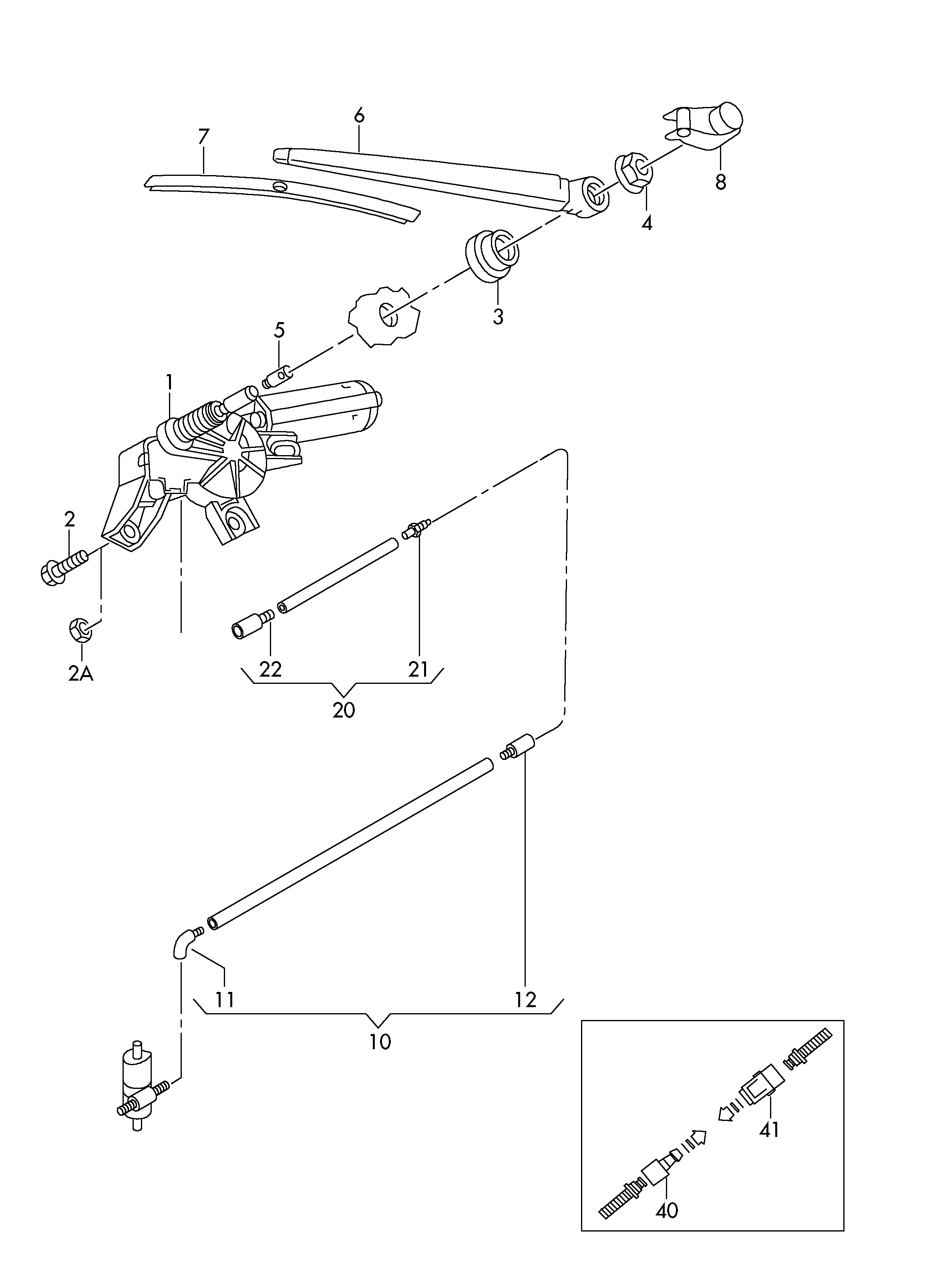 Skoda 7E0955425 - Wiper and washer system for rear window: 1 pcs. autospares.lv