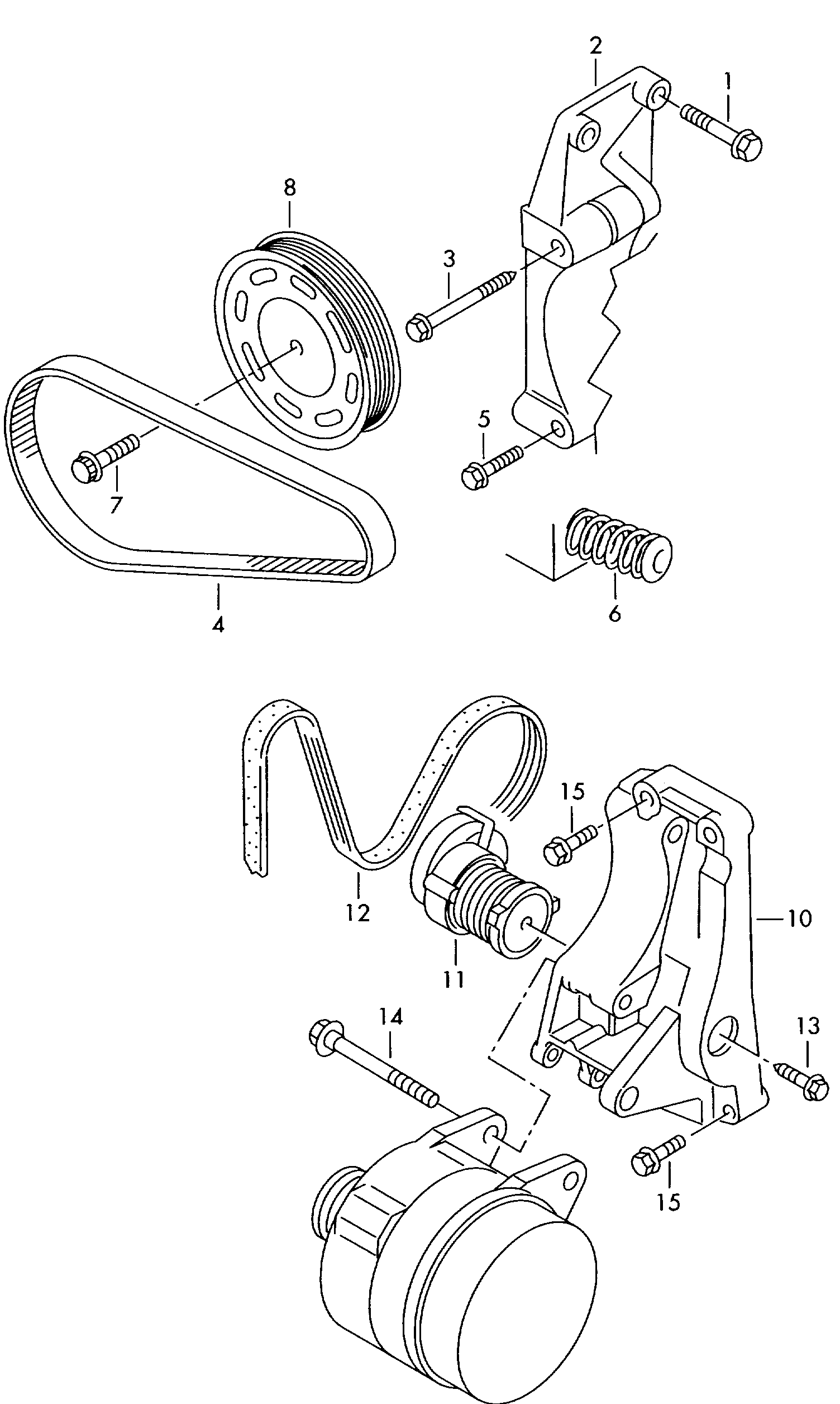 Skoda 036 145 933 AG - Connecting and mounting parts for alternator: 1 pcs. autospares.lv